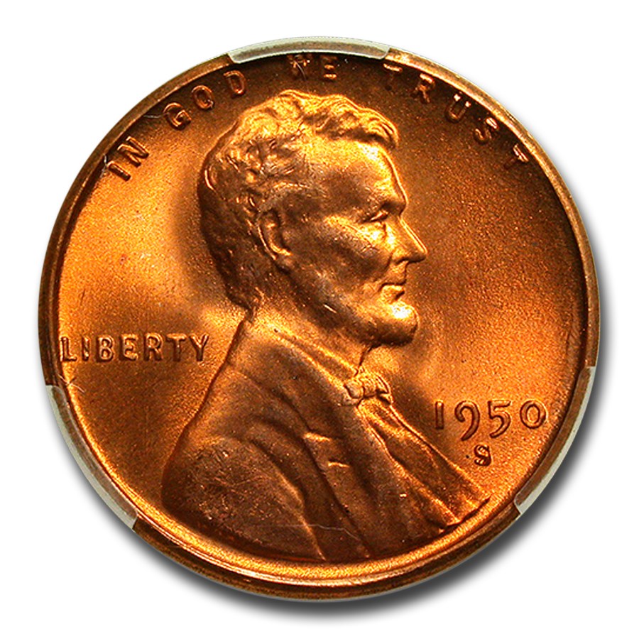 1950-S Lincoln Cent MS-67 CACG (Red)