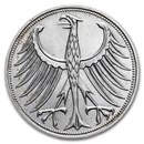 1951-1974 Germany Silver 5 Marks BU