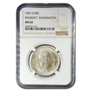 1951-D Booker T. Washington Half Dollar MS-66 NGC