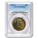 1951-D Franklin Half Dollar MS-64 PCGS (FBL)