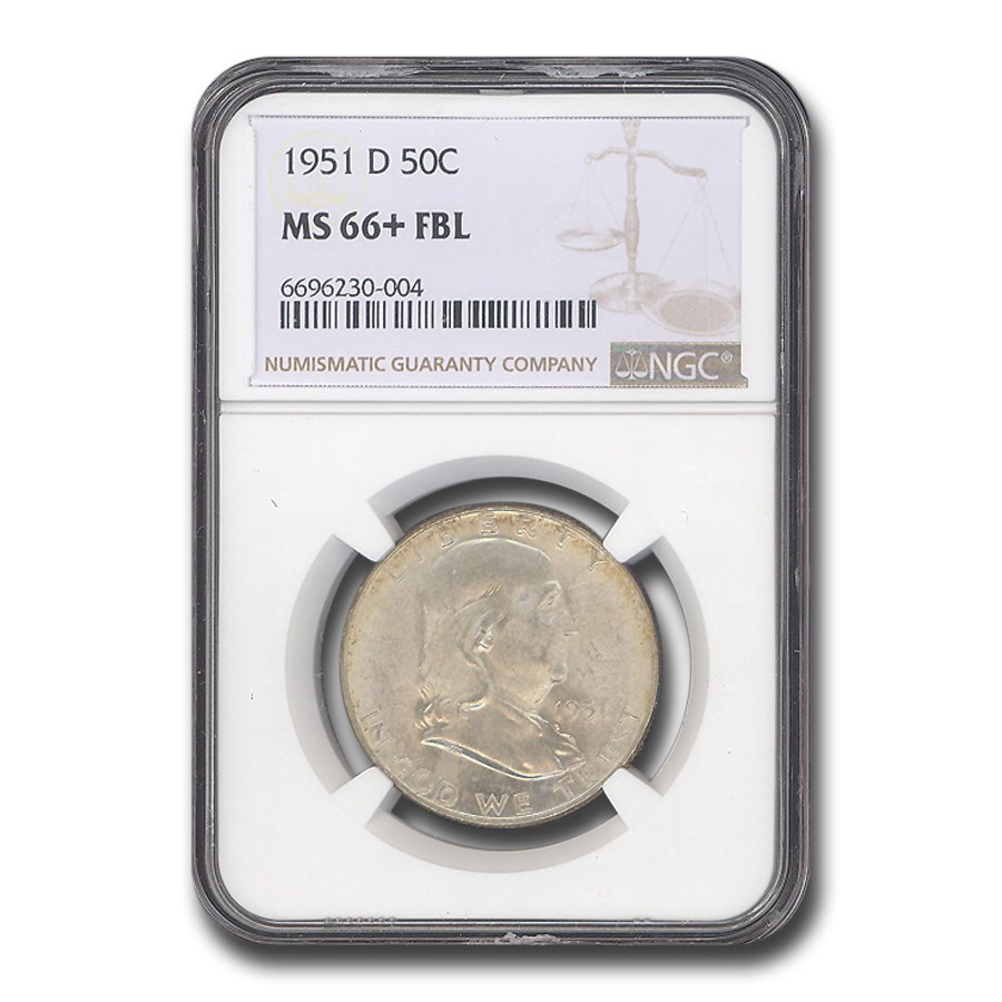 1951-D Franklin Half Dollar MS-66+ NGC (FBL)