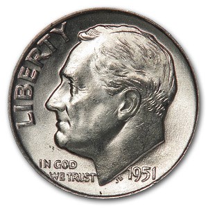 1951-D Roosevelt Dime BU