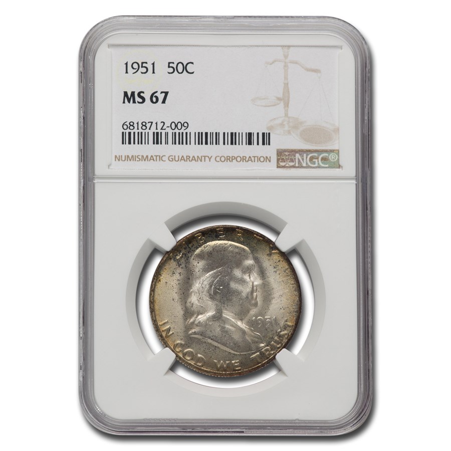 1951 Franklin Half Dollar MS-67 NGC