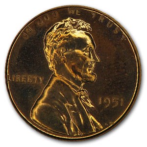 1951 Lincoln Cent Gem Proof (Red)