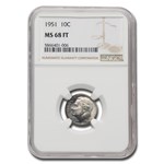 1951 Roosevelt Dime MS-68 NGC (FT)