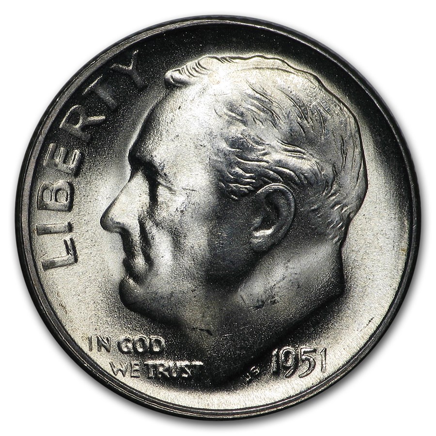 1951-S Roosevelt Dime BU