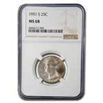 1951-S Washington Quarter MS-68 NGC