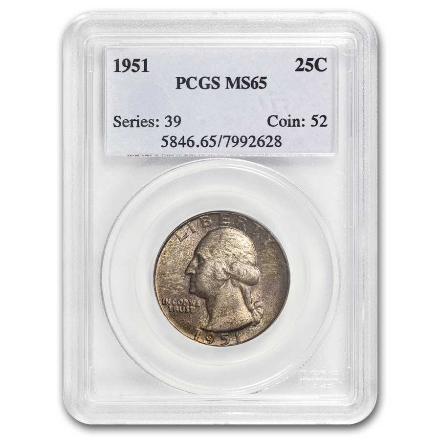 1951 Washington Quarter MS-65 PCGS (Toned)