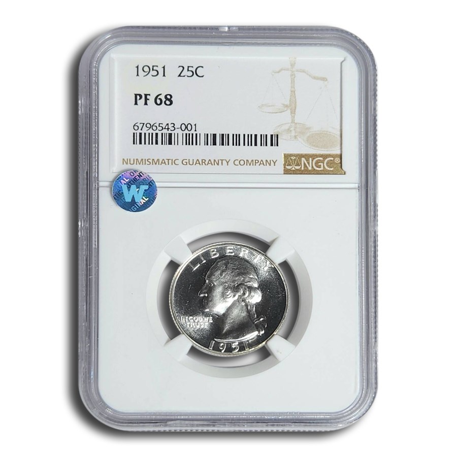 1951 Washington Quarter PF-68 NGC