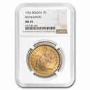 1952 Bolivia 7 Gramos Gold Revolution MS-65 NGC