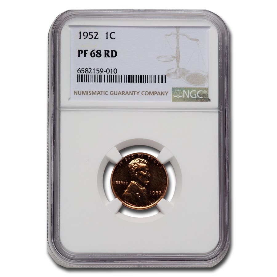 1952 Lincoln Cent PF-68 NGC (Red)