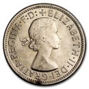 1953-1963 Australia Silver Florin Elizabeth II AU/BU