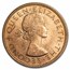 1953-1965 New Zealand Bronze Penny Tui Bird Elizabeth II BU (Red)