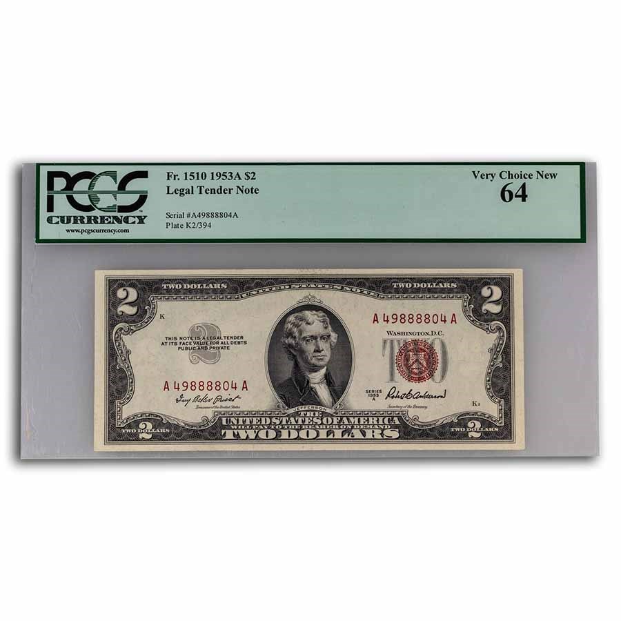 Buy 1953-A $2.00 U.S. Note Red Seal Choice CU-64 PCGS (Fr#1510) | APMEX