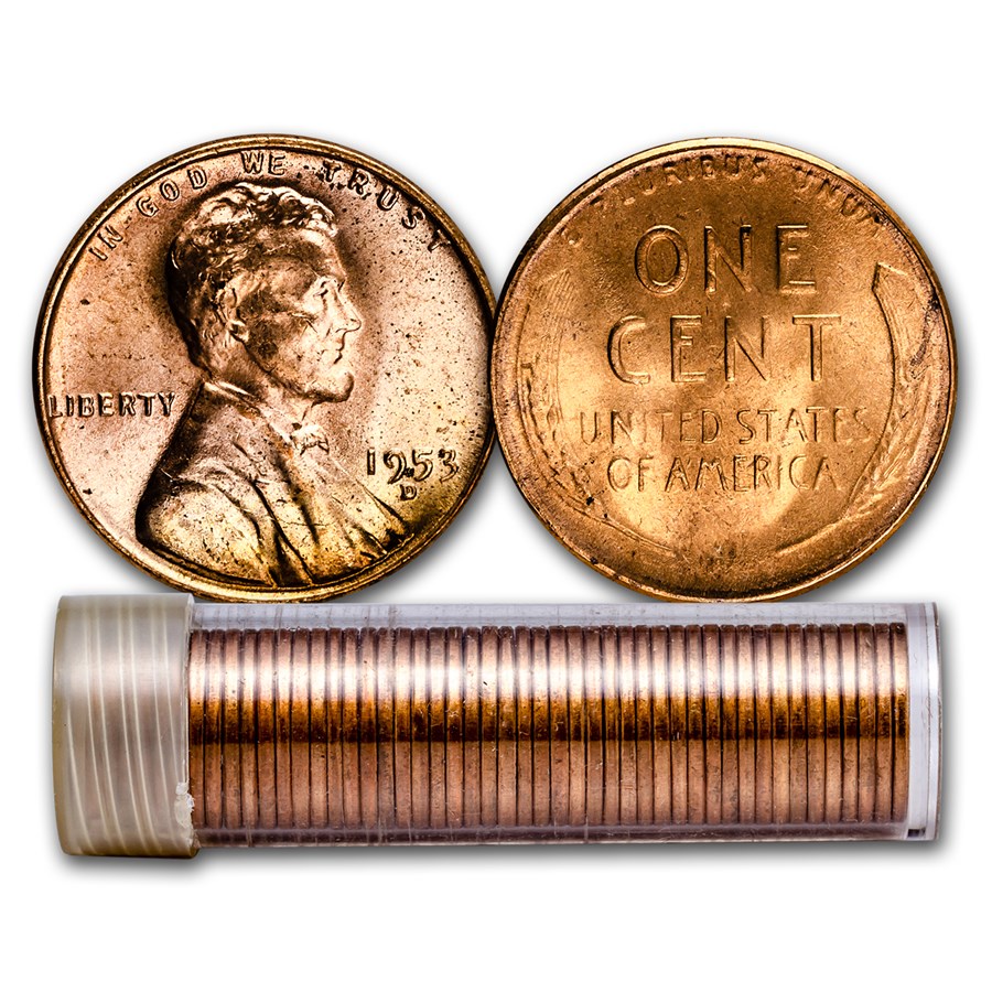 Buy 1953-D Lincoln Cent 50-Coin Roll BU | APMEX