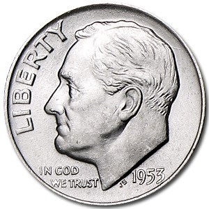 1953-D Roosevelt Dime BU