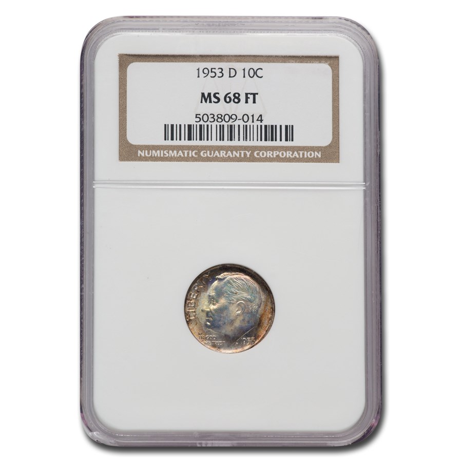 1953-D Roosevelt Dime MS-68 NGC (FT)