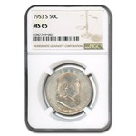 1953-S Franklin Half Dollar MS-65 NGC