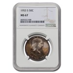 1953-S Franklin Half Dollar MS-67 NGC