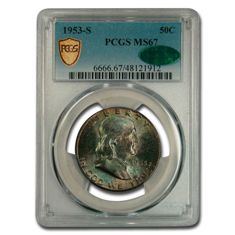 1953-S Franklin Half Dollar MS-67 PCGS CAC