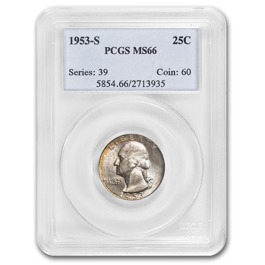 1953-S Washington Quarter MS-66 PCGS