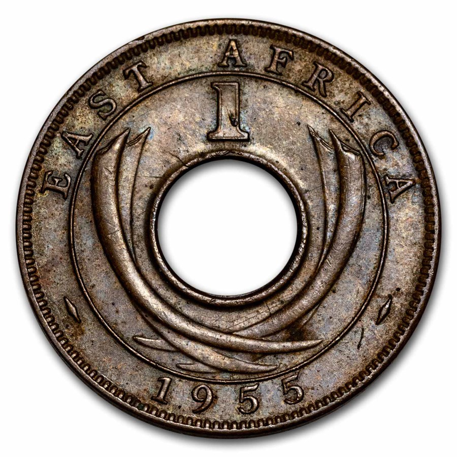 1954-1962 British East Africa Bronze 1 Cent Elizabeth II Avg Circ