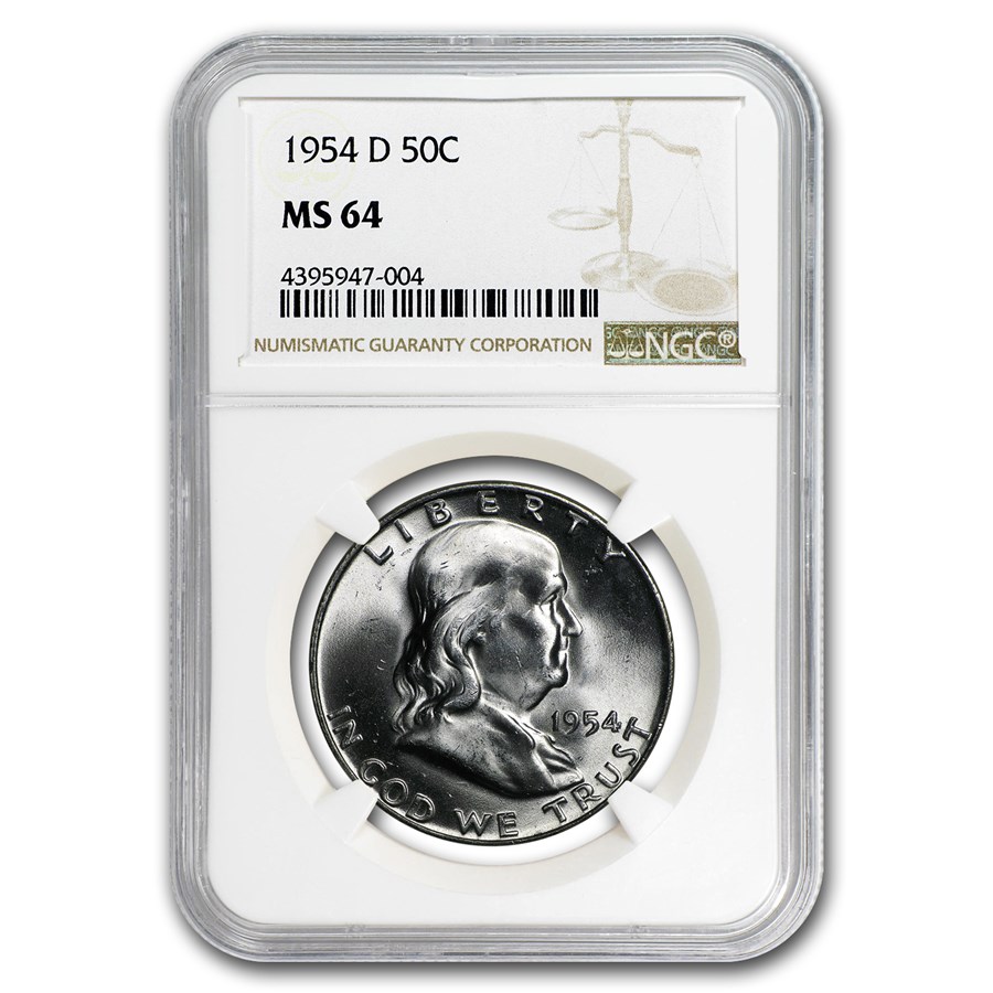 1954-D Franklin Half Dollar MS-64 NGC