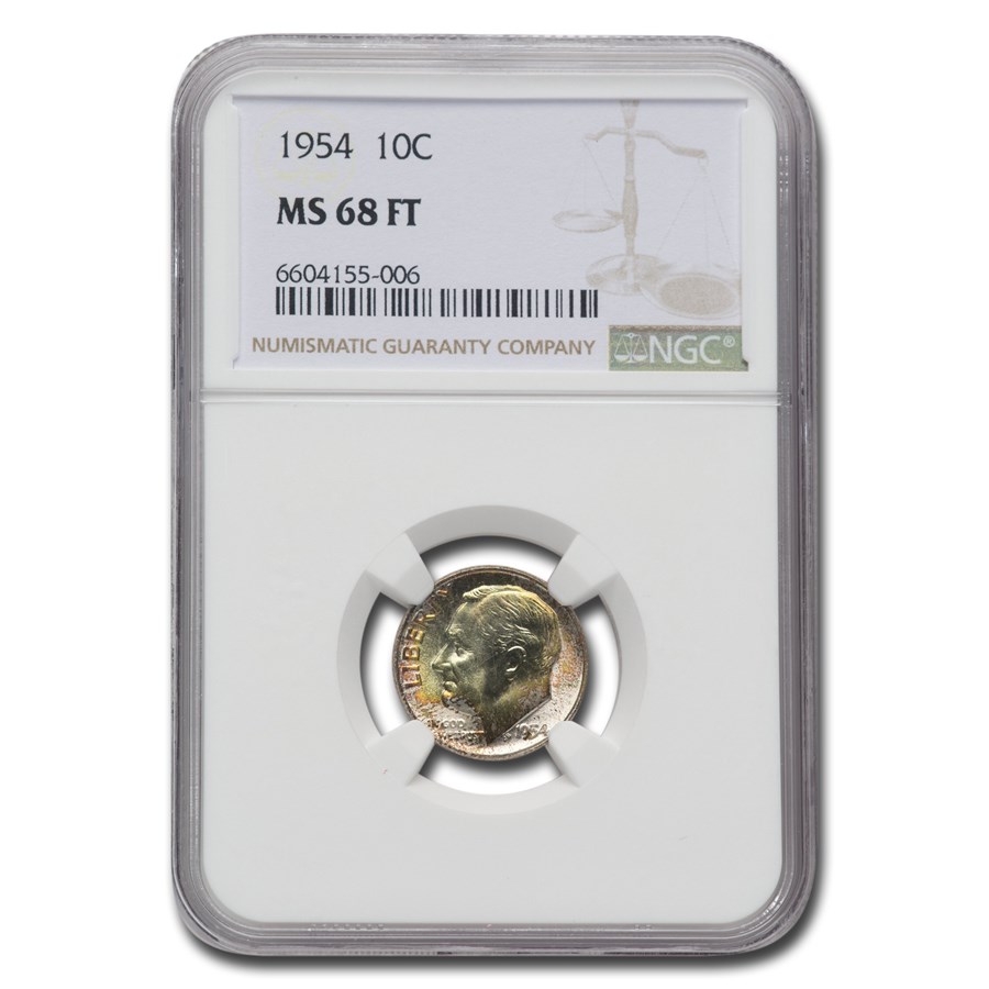 1954 Roosevelt Dime MS-68 NGC (FT)