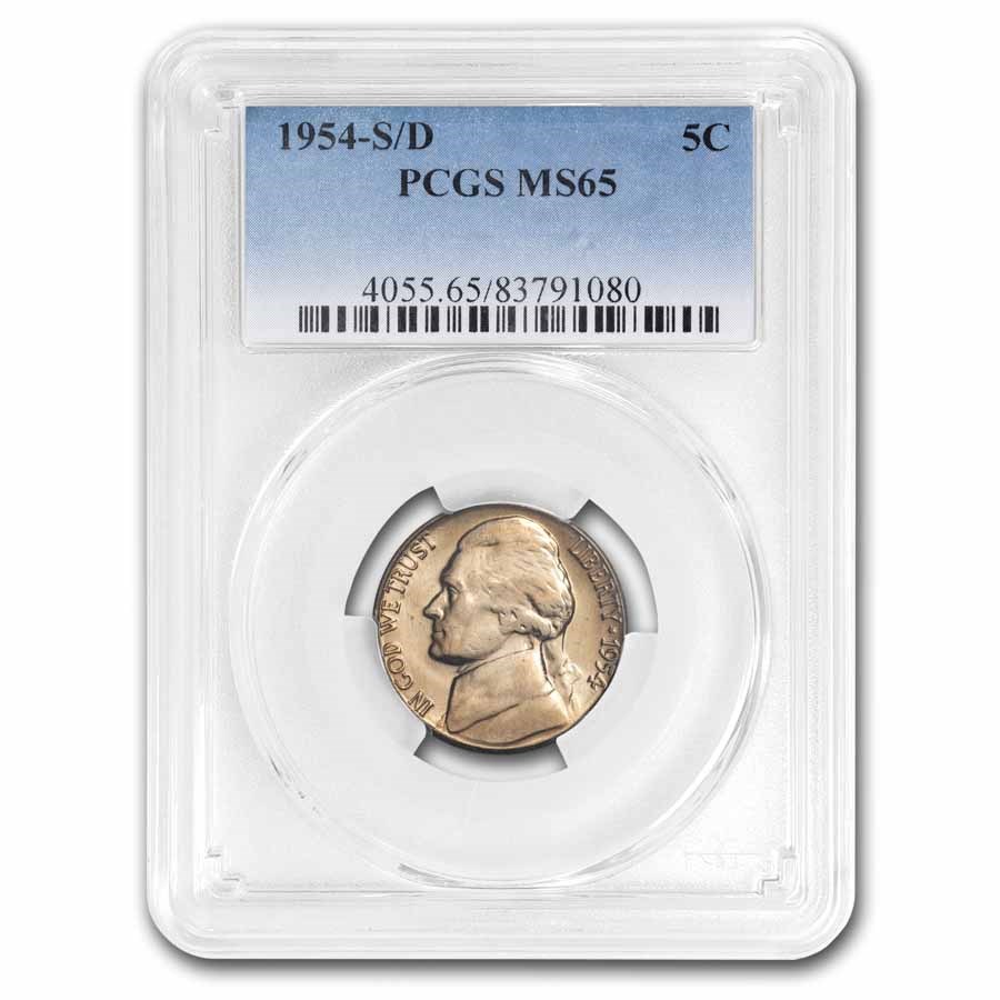 1954-S/D Jefferson Nickel MS-65 PCGS