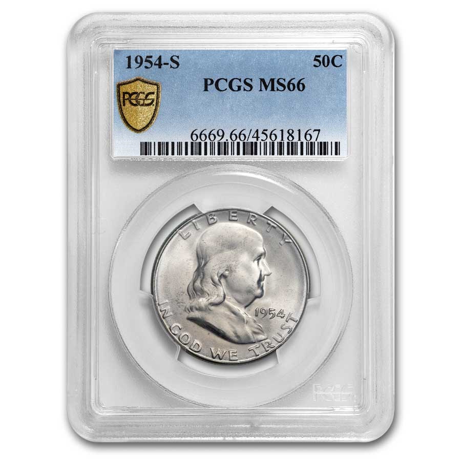 1954-S Franklin Half Dollar MS-66 PCGS