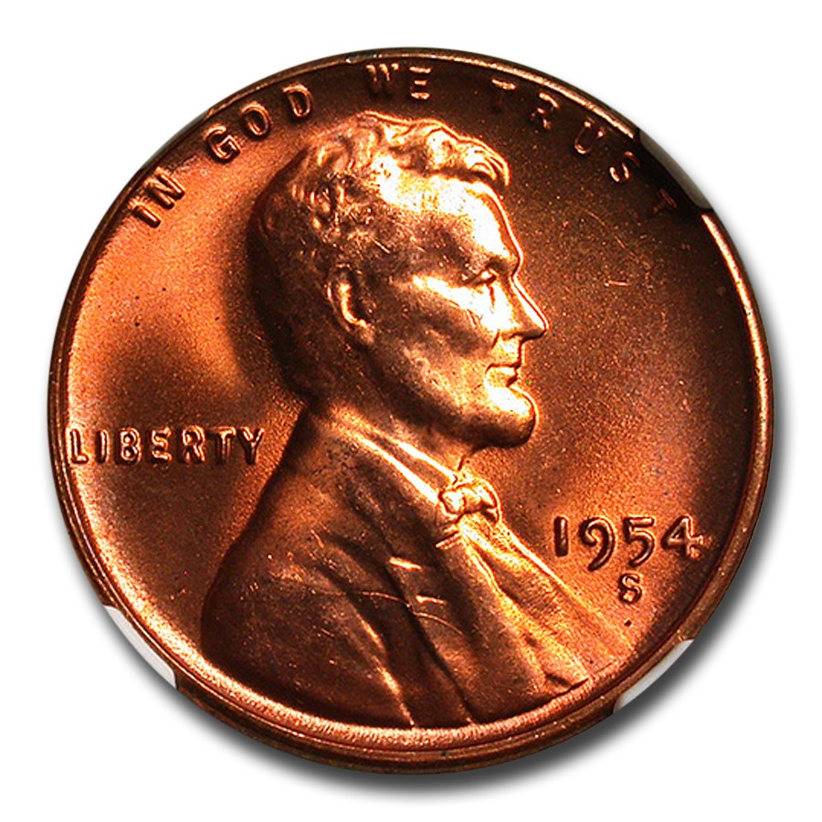 1954-S Lincoln Cent MS-67+ NGC (Red)