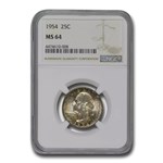 1954 Washington Quarter MS-64 NGC