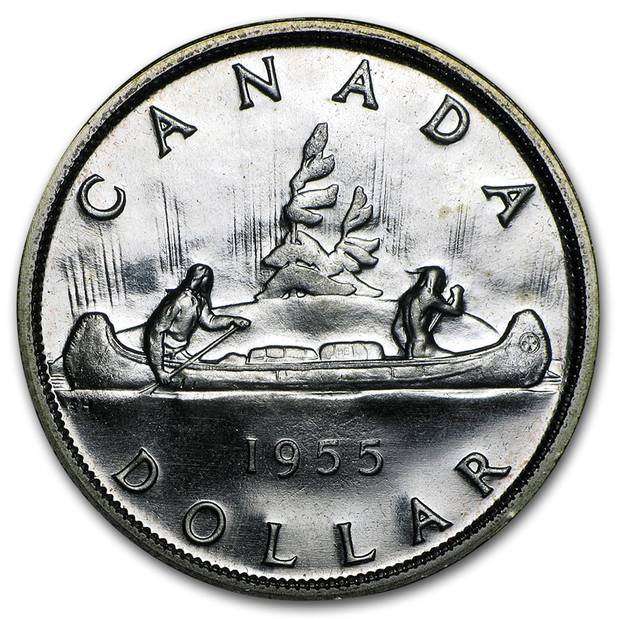 1955 Canada Silver Dollar Elizabeth II BU