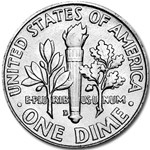 1955-D Roosevelt Dime BU