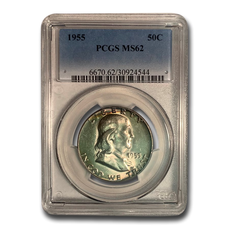 Buy 1955 Franklin Half Dollar MS-62 PCGS (Beautiful Toning) | APMEX