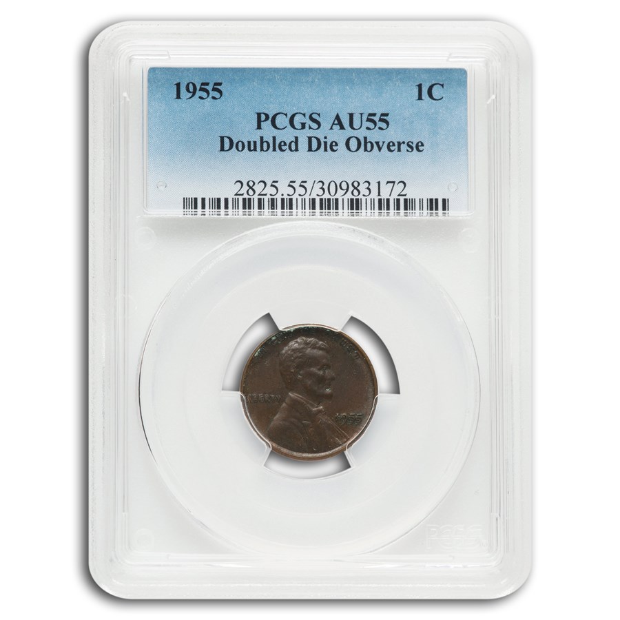 1955 Lincoln Cent Doubled Die Obverse AU-55 PCGS