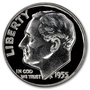 1955 Roosevelt Dime Gem Proof