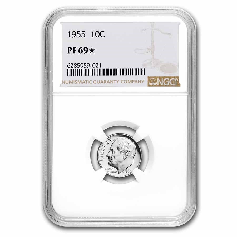 1955 Roosevelt Dime PF-69* Star NGC