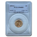 1955-S Lincoln Cent MS-66 PCGS (Red)