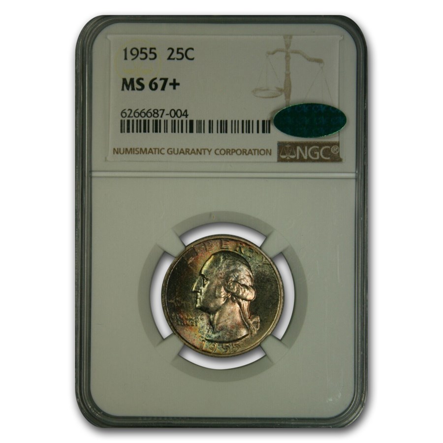 1955 Washington Quarter MS-67+ NGC CAC