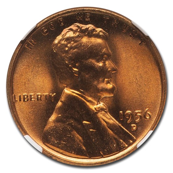 1956-D Lincoln Cent MS-67+ NGC (Red)