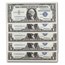 1957 $1.00 Silver Cert. Cut Sheet w/ Treasury Envelope. 32 Notes