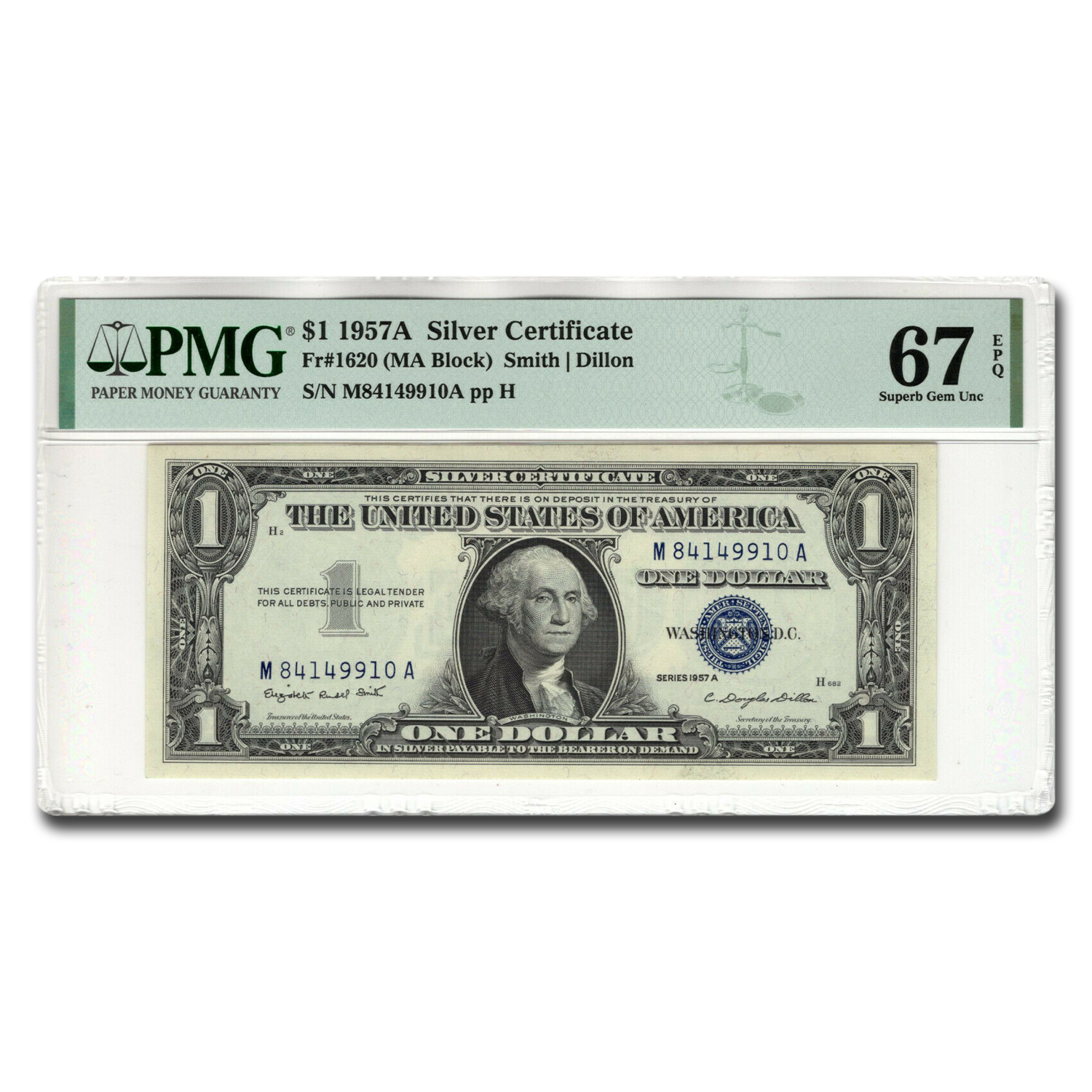 Buy 1957-A $1 Silver Certificate Gem CU-67 EPQ | APMEX