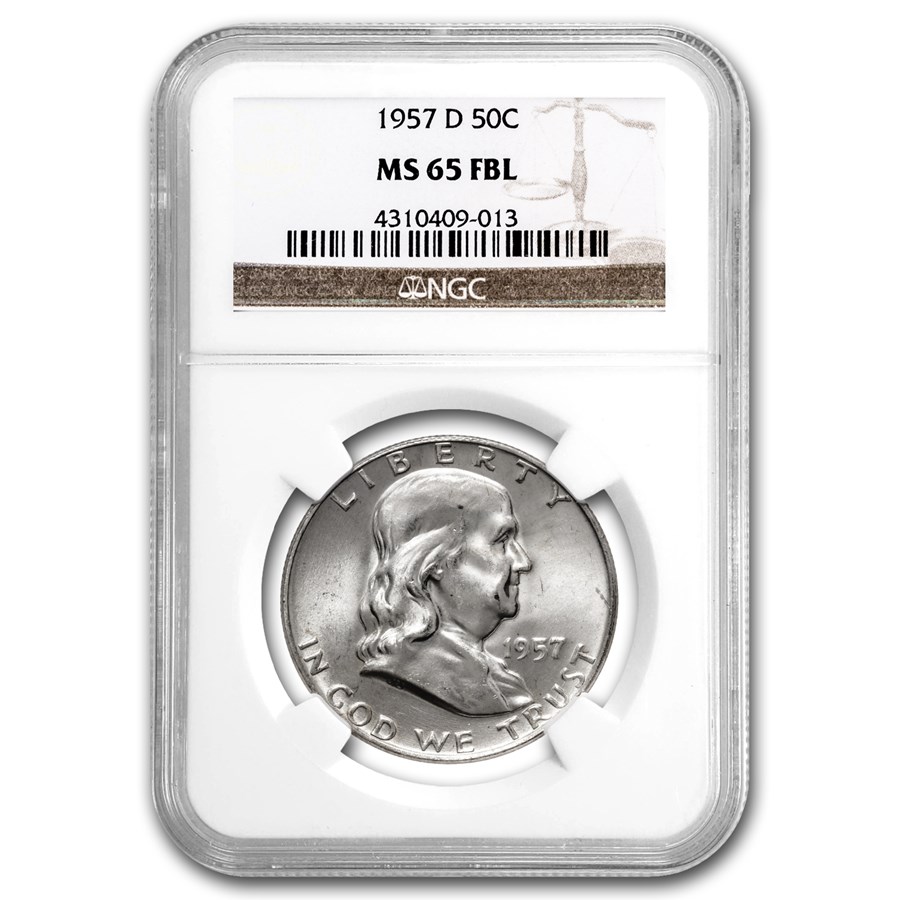 1957-D Franklin Half Dollar MS-65 NGC (FBL)