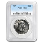 1957 Franklin Half Dollar MS-64 PCGS