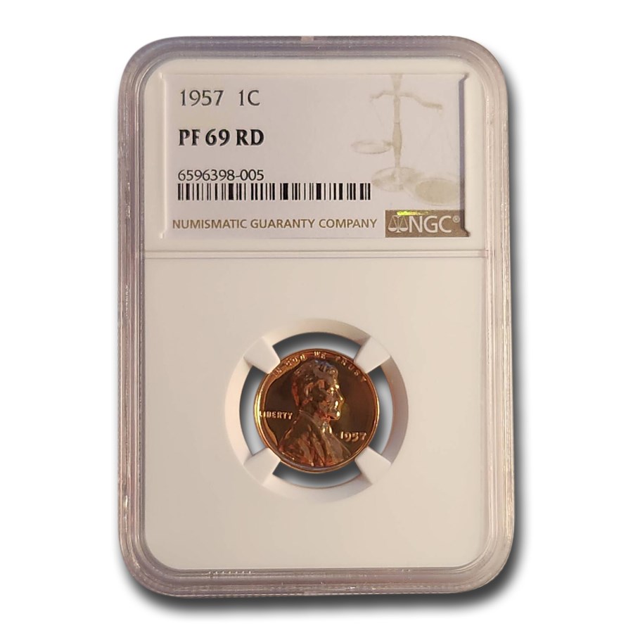 1957 Lincoln Cent PF-69 NGC (Red)