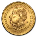 1957 Mexico Gold Medallic 10 Peso Constitution Centennial BU