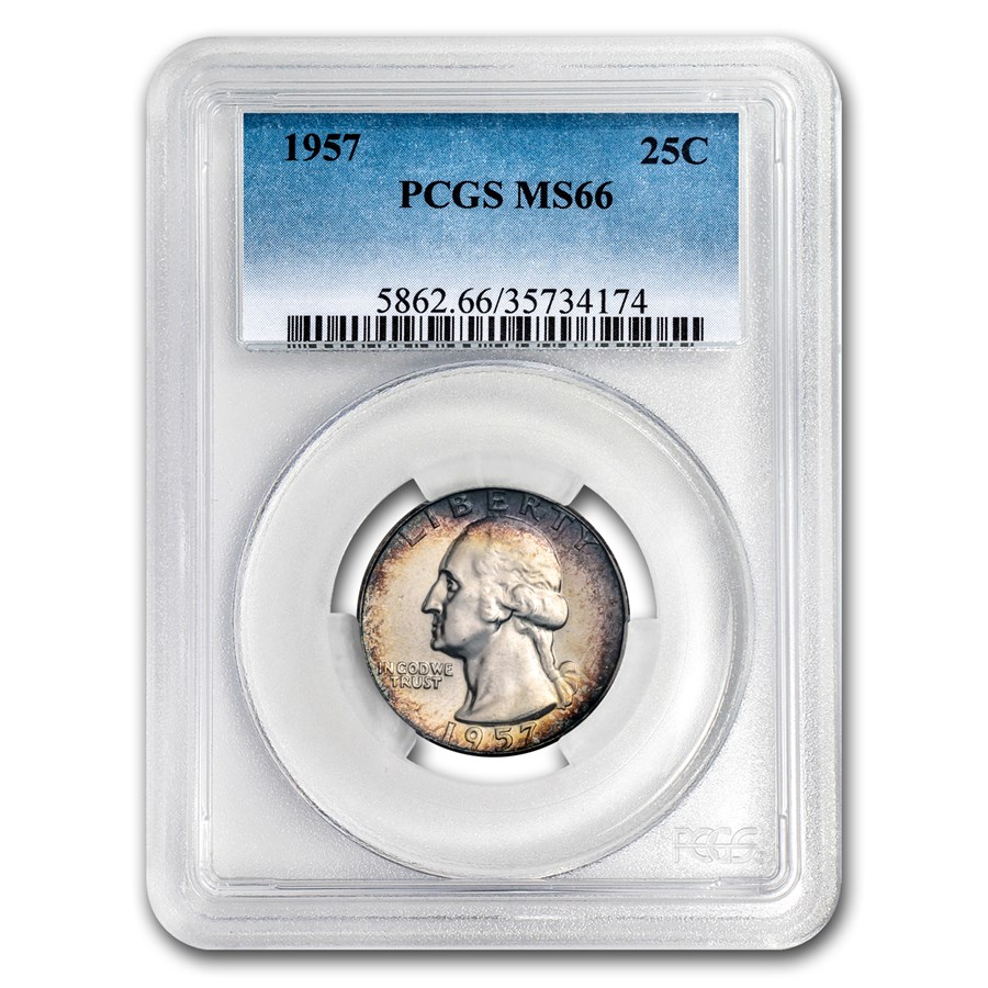 Buy 1957 Washington Quarter MS-66 PCGS | APMEX