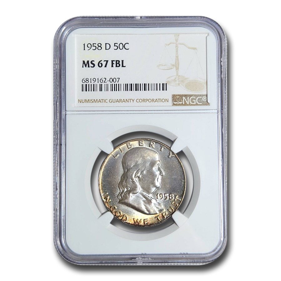 1958-D Franklin Half Dollar MS-67 NGC (FBL)