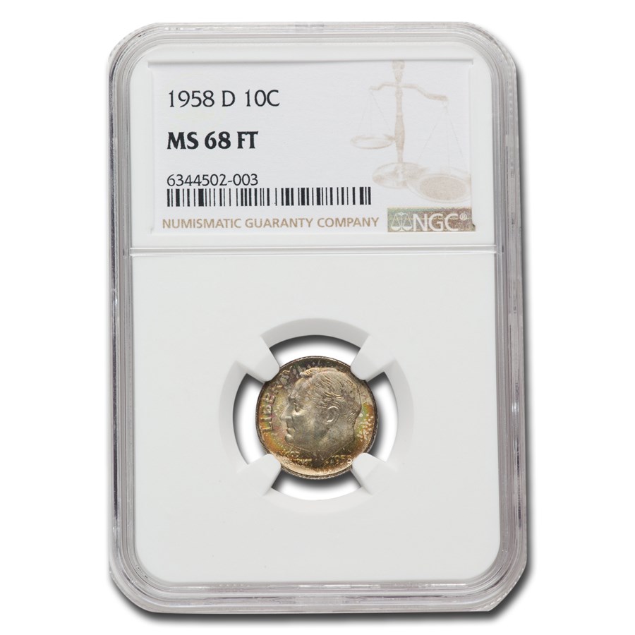 1958-D Roosevelt Dime MS-68 NGC (FT)